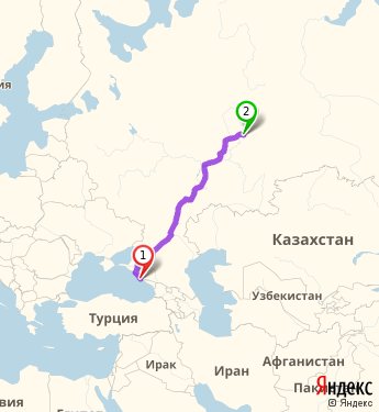 Маршрут из Сочи в Пермь