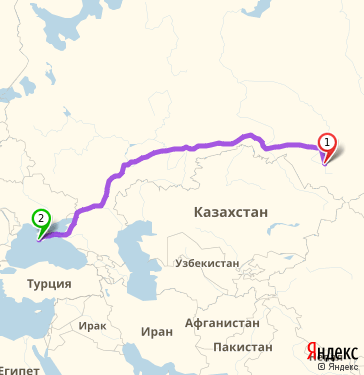 Маршрут из Барнаула в Севастополь