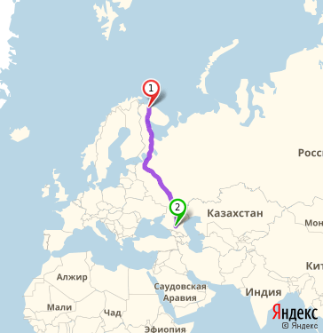 Маршрут из Мурманска в Солдато-Александровское