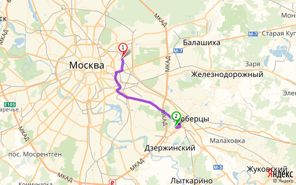 Карта железнодорожный московская