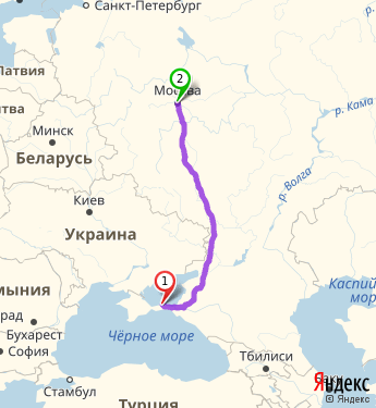 Маршрут из Керчи в Москву