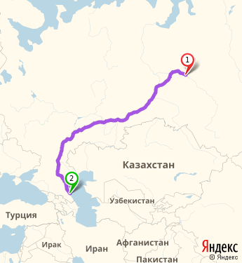 Маршрут из Нижневартовска в Махачкалу