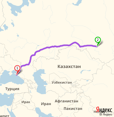Маршрут из Новороссийска в Новосибирск