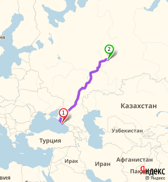 Маршрут из Сочи в Пермь