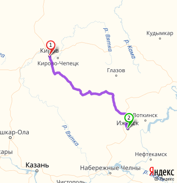 Казань нефтекамск карта