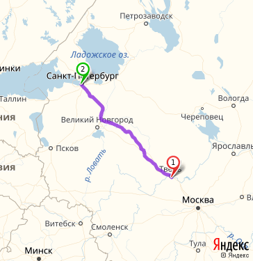 Санкт петербург витебск расстояние на машине карта