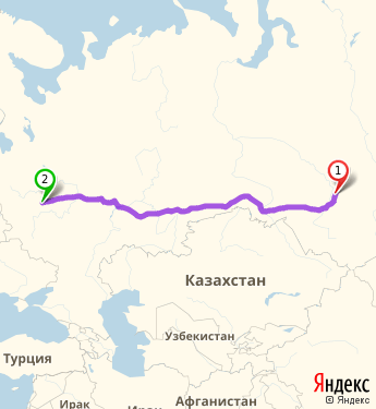 Маршрут из Томска в Москву