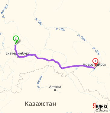 Маршрут из Новосибирска в Нижнюю Туру