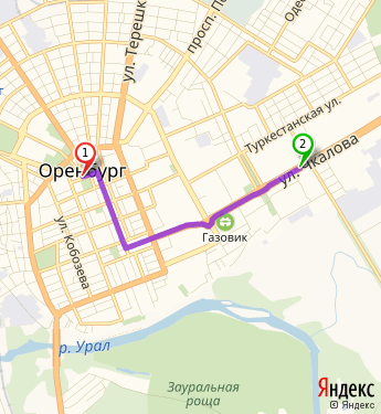 Маршрут по Оренбургу