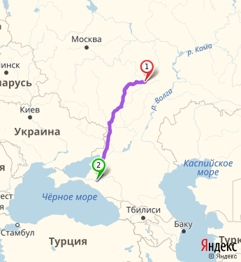 Маршрут из Пензы в Краснодар