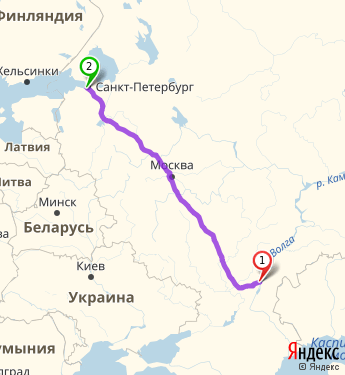 Маршрут из Камышина в пр-кт героев д.26 корпус 2