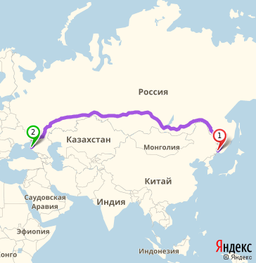 Маршрут из Уссурийска в Краснодар