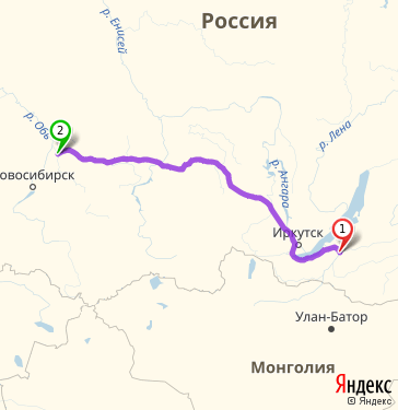Маршрут из Улан-Удэ в Томск