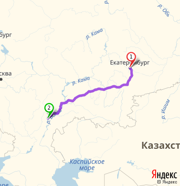 Саратов екатеринбург расстояние на машине карта