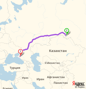 Маршрут из Краснодара в Омск