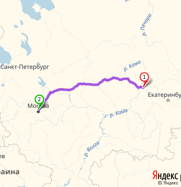 Маршрут из Перми в Москву