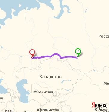 Маршрут из Уфы в Новосибирск