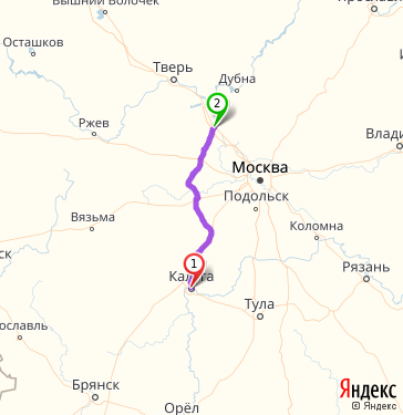 Маршрут из Калуги в Клин