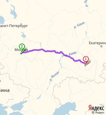 Маршрут из Стерлитамака в Москву
