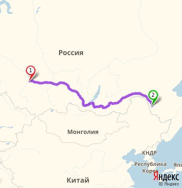 Маршрут из Томска в Свободного