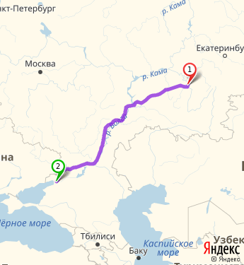 Маршрут из Уфы в Ростов-на-Дону