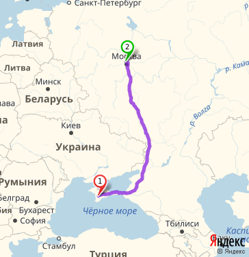 Маршрут из Симферополя в Москву