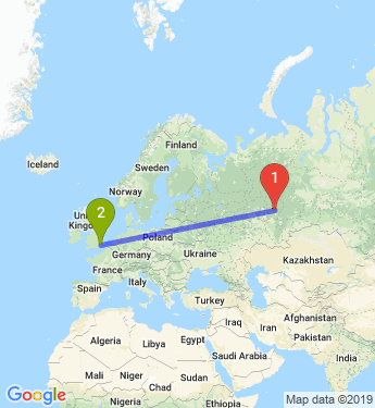 Маршрут из Перми в Лондон