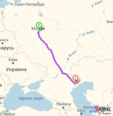 Маршрут из Астрахани в Москву