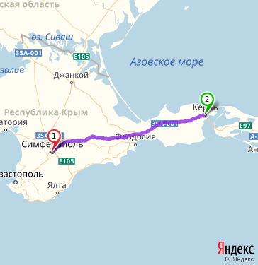 Маршрут из Симферополя в Керчь