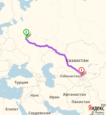 Маршрут из Ташкента в Москву
