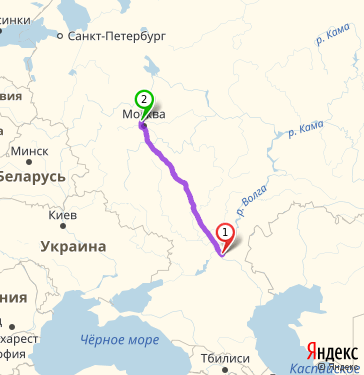 Маршрут из Волгограда в Долгопрудный
