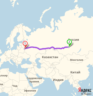 Маршрут из Смоленска в Красноярск