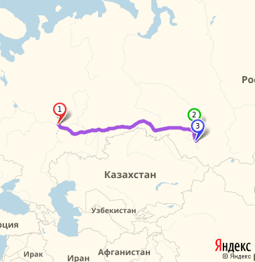 Маршрут из Казани в Новосибирск