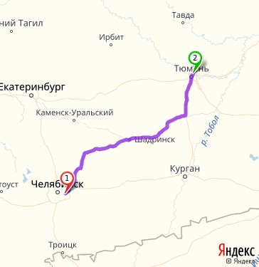 Маршрут из Копейска в Тюмень