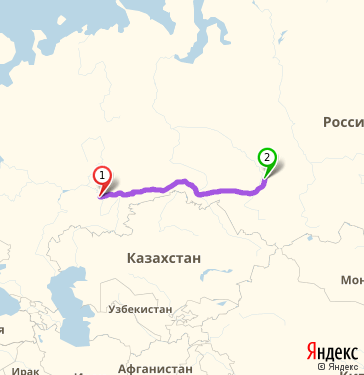 Маршрут из Уфы в Томск