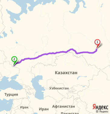 Маршрут из Томска в Белгород