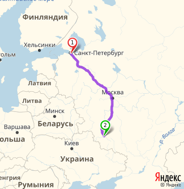 Брянск санкт петербург карта