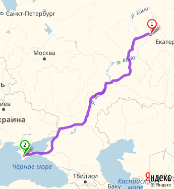 Маршрут из Перми в Симферополя