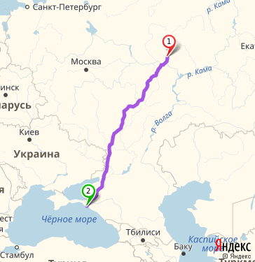 Маршрут из Йошкар-Олы в Новороссийск