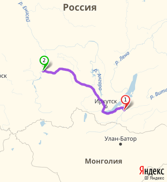 Маршрут из Улан-Удэ в Красноярск