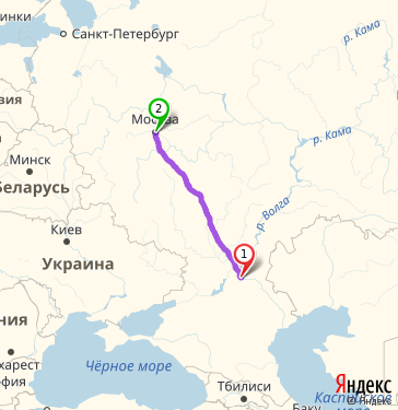 Маршрут из Волгограда в Москву