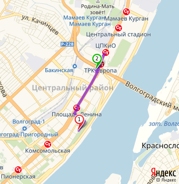 Маршрут по Волгограду