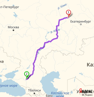 Маршрут из Перми в Ставрополь