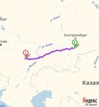 Маршрут из Пензы в Миасс