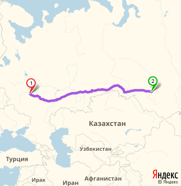 Маршрут из Рязани в Новосибирск