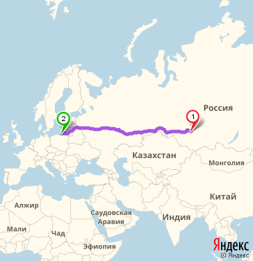Маршрут из Кемерова в Калининград