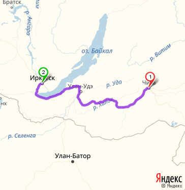 Иркутск чита карта расстояние