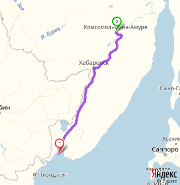 Карта хабаровск комсомольск на амуре