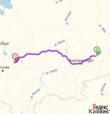 Маршрут из Иванова в Азанку