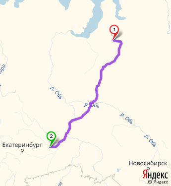 Маршрут из Нового Уренгоя в Тюмень